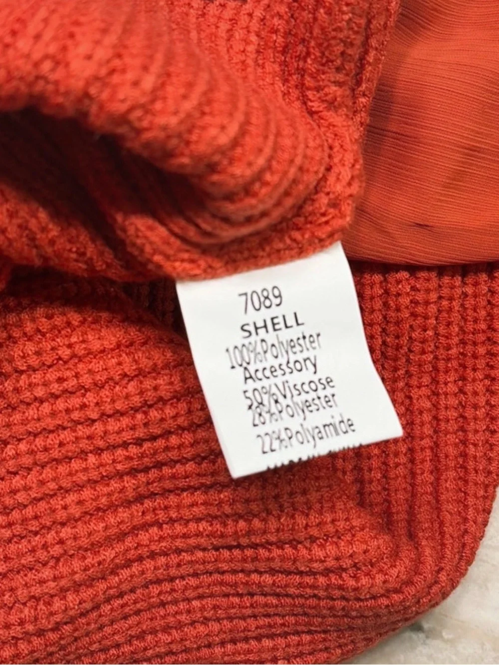 Ruffled Knit Turtleneck Sweater in Orange